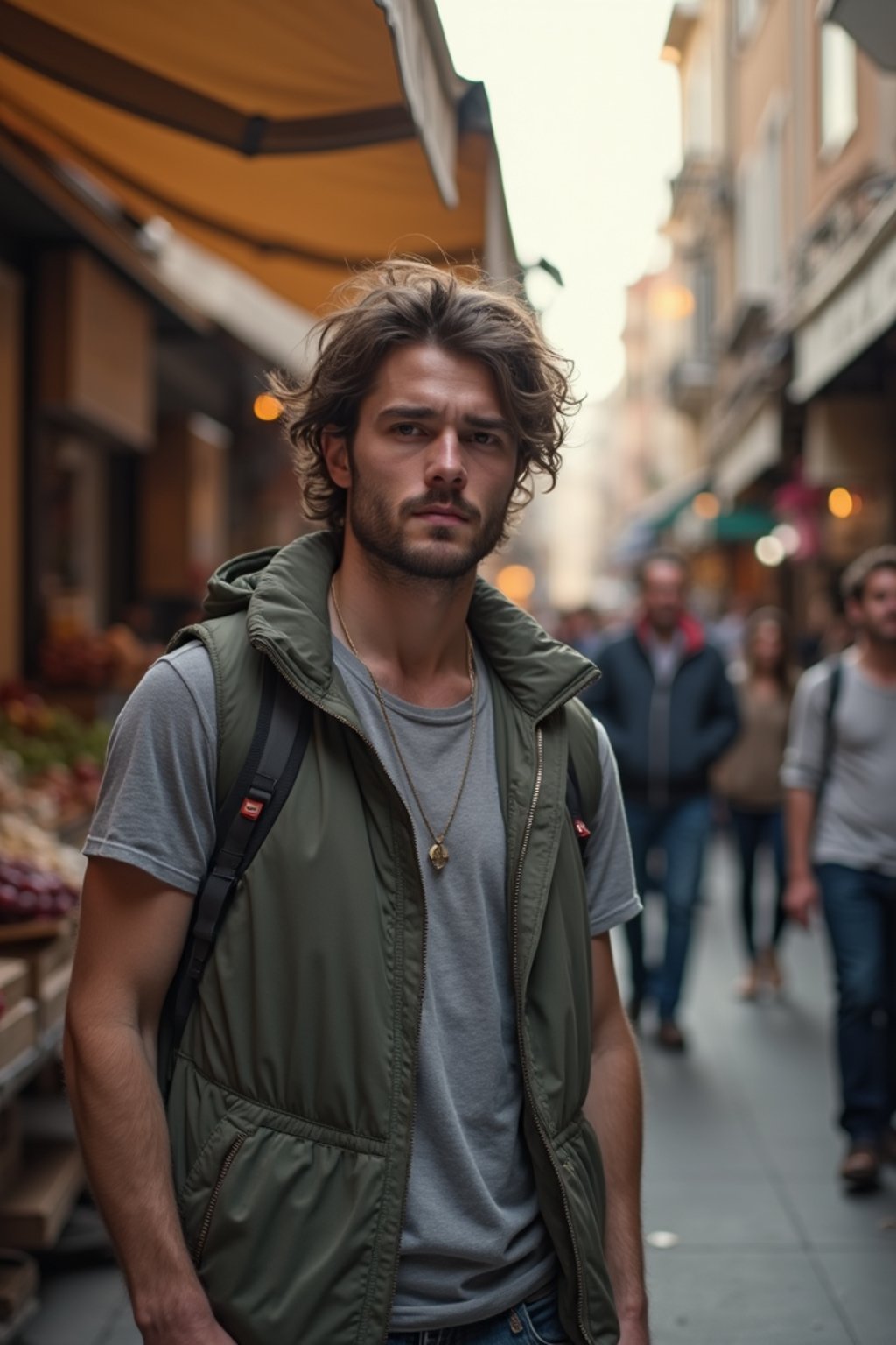 AI generated photo of a person in an urban setting